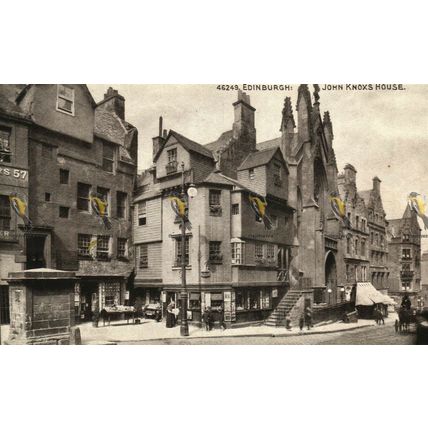 John Knox's House, Edinburgh, 46249 Photochrome Sepiatone Postcard