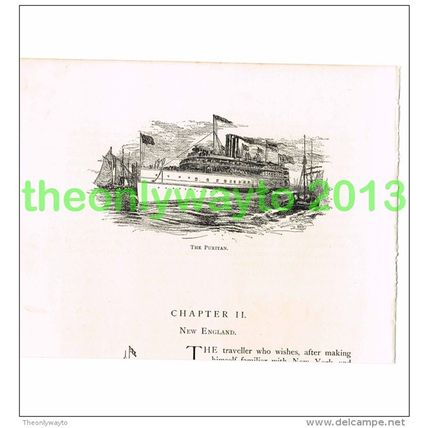 PURITAN (SIDEWHEEL STEAMSHIP), BOSTON, USA, BOOK ILLUSTRATION (PRINT) 1891