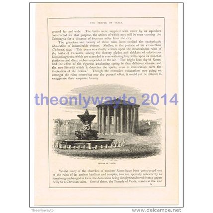 Temple of Vesta, Rome, Italy, Book Illustration (Print), c1870