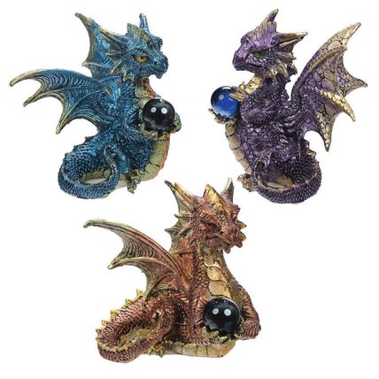 Enchanted Nightmare Dragon Figurine Purple Red Blue