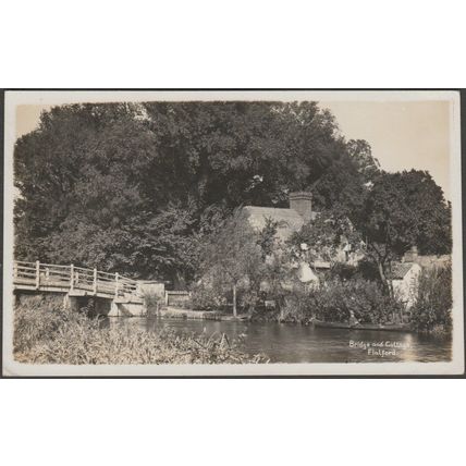Bridge and Cottage, Flatford, East Bergholt, Suffolk, 1925 - Randall RP Postcard