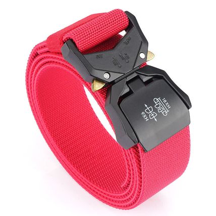 Mens Tactical Belt Alloy Zinc Buckle Outdoor Work Hiking Elastic Belt Stretching