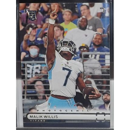 2022 Panini Chronicles MALIK WILLIS (Titans) Photogenic Rookie Card #PH-29