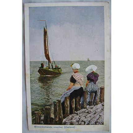 1957 postcard Binnenkomende visscher, Zealend