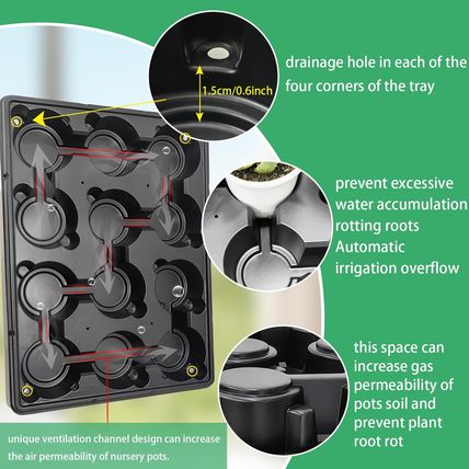 12 Cell round Nursery Pots Trays Thickened Durable Seedling Pots Shuttle Carryin