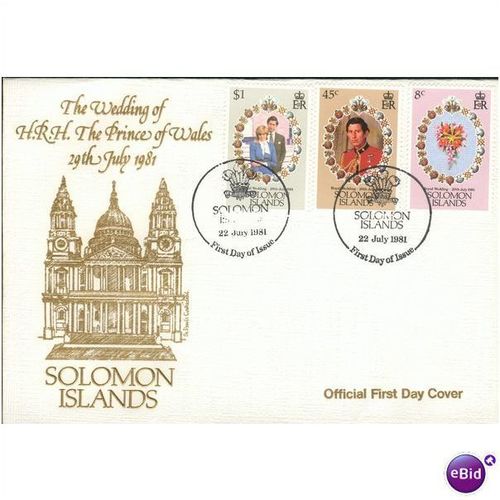 Soloman Islands FDC 1981 - SG 445-447 - Charles & Diana Wedding