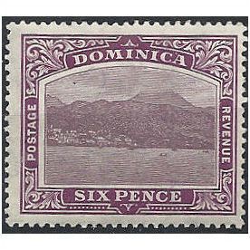 Dominica 1909 SG52 6d Dull & Bright Purple Mounted Mint . .