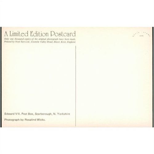 Rosalind J. Wicks postcard 1994 - Edward V11 Post Box, Scarborough, N. Yorkshire