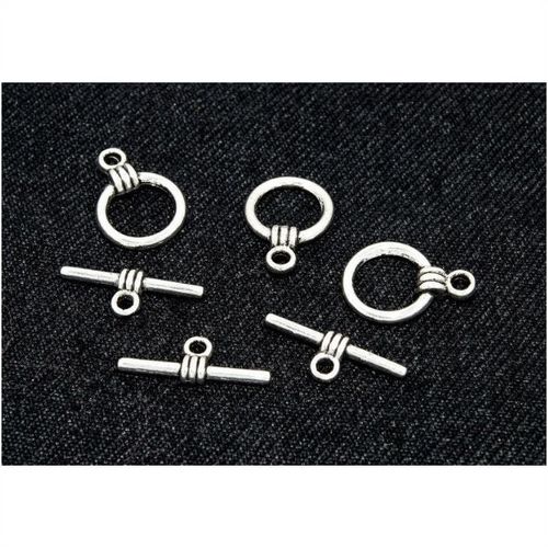 10 No Tibetan Silver Round Toggle Clasps Crafts Jewellery Making 2110