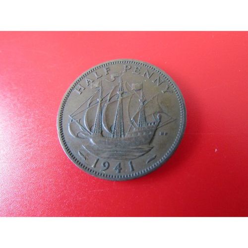 1941 GEORGE VI HALFPENNY. AH