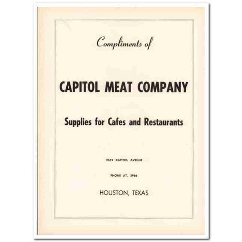 capitol meat company 1953 houston supplies cafe restaurants vintage ad