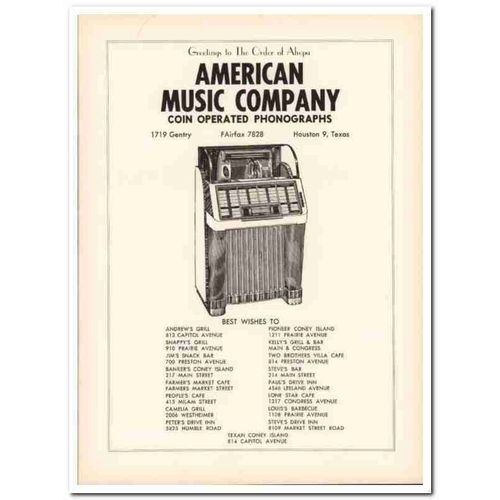 american music company 1953 coin operated phonographs vintage ad
