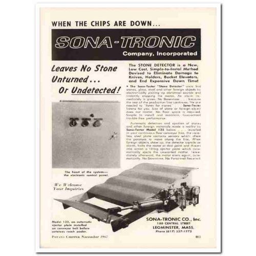sona-tronic company 1967 sona-tector stone detector food vintage ad