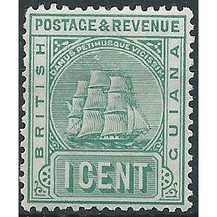 British Guiana 1890 SG213 1c Sea Green Mounted Mint ..