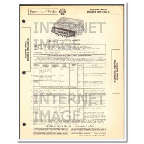 MERCURY model 8MM990 8 tube AM car radio Sams Photofact manual