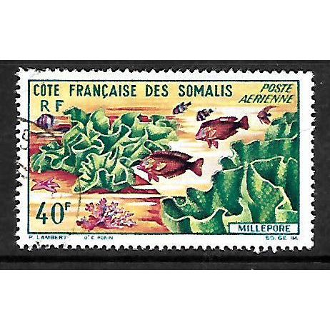 FRENCH SOMALI COAST 1963 CORALS 40F STINGING CORAL SG461 FINE USED