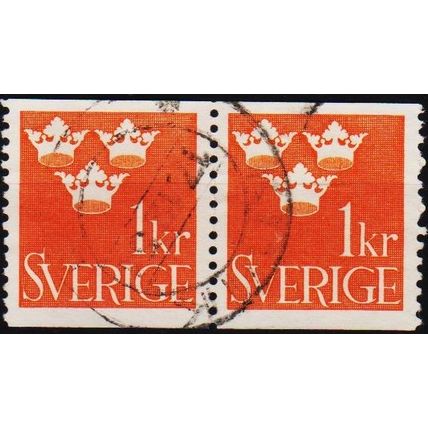 Sweden. 1939 1k (Pair) S.G.224 Used