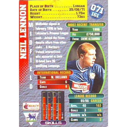 Merlin Premier Gold English Premier League 1996/97 Neil Lennon