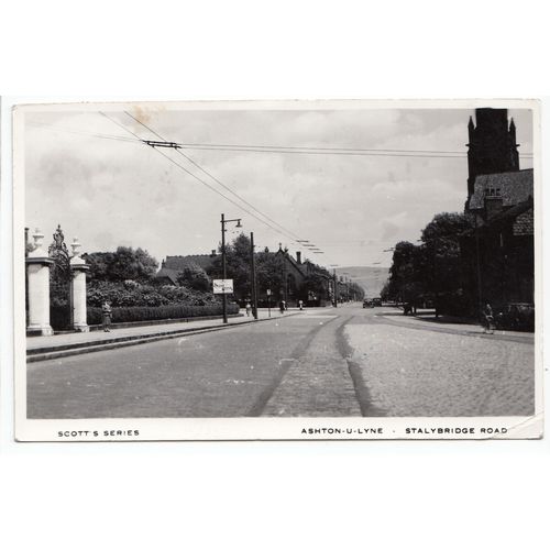 Stalybridge Road Ashton-Under-Lyne Postcard RP Lancashire 1957 Scott's Series