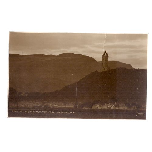 WALLACE MONUMENT FROM ABBEY CRAIG, STIRLING, SCOTLAND unused vintage postcard =