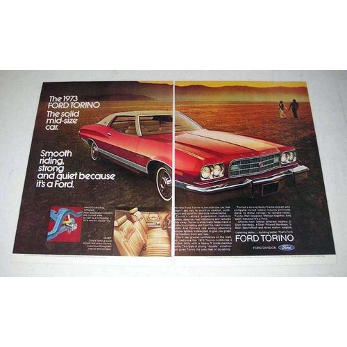 1973 Ford Torino Car Ad - Solid Mid-Size Car!