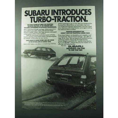 1984 Subaru Turbo-Traction Station Wagon & Brat Ad