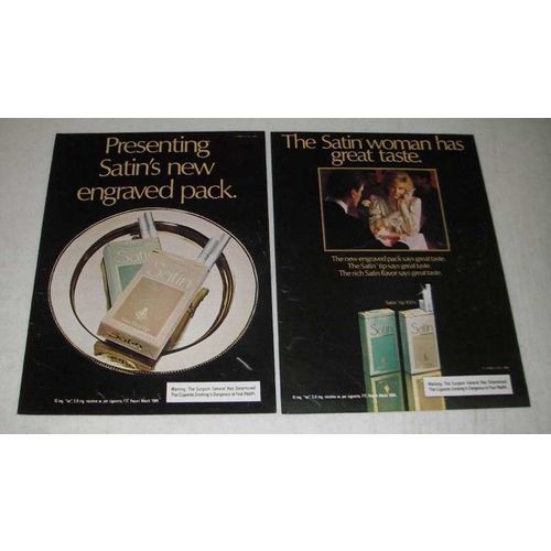 1984 Satin Cigarettes Ad - Engraved Pack