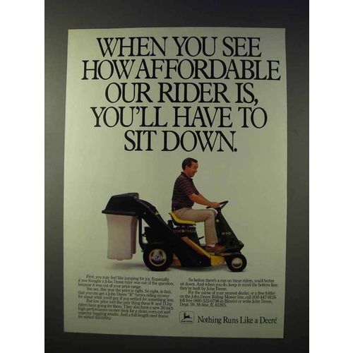 1986 John Deere R70 Riding Mower Ad - Affordable