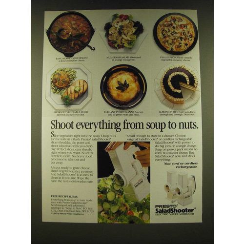 1990 Presto SaladShooter Ad - Shoot everything from soup to nuts