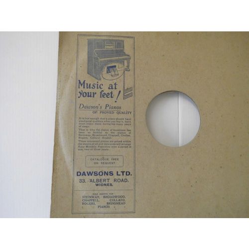 COLUMBIA 12".GRAMOPHONE RECORD CARD SLEEVE... DAWSONS LTD 33 ALBERT ROAD WIDNES