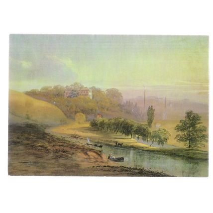 THE LARCHES painting KIDDERMINSTER, WORCESTERSHIRE. unused museum postcard 1980s