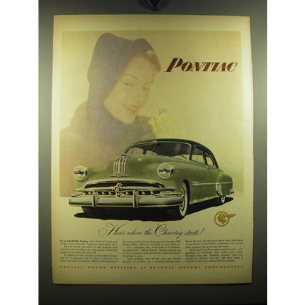 1949 Pontiac Cars Ad - Pontiac Here's where the Cheering starts!