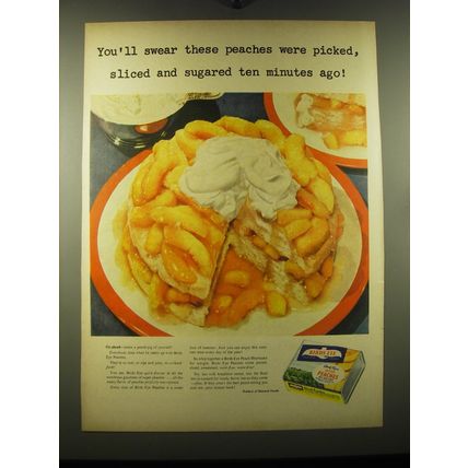 1948 Birds Eye Peaches Ad - You'll swear these peaches were picked, sliced