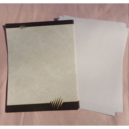 Designer Letterhead Stationery Paper Black Accent 45 Pieces Printer Computer 002