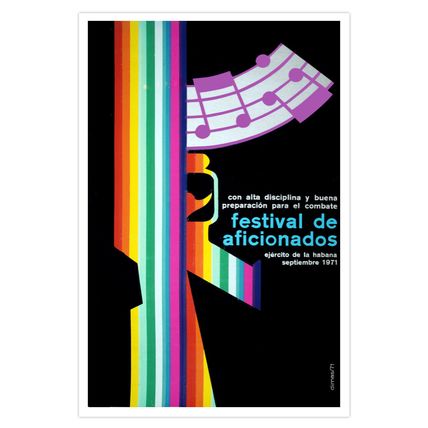 Movie Poster decor for film ARMY music Festival.Rainbow.Gay musical gun art.
