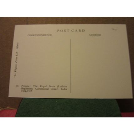 Private, THE ROYAL SCOTS.(Lothian Regiment) ceremonial Dress uniform postcard #