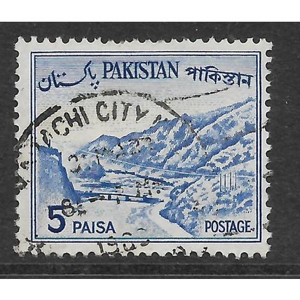 PAKISTAN 1961 5p BLUE KHYBER PASS SG 173 FINE USED#2
