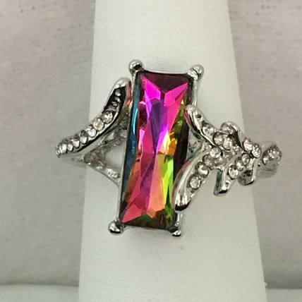 Ring Rainbow CZ Fashion Statement Ring #93 USA Seller