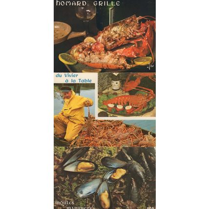 Brittany French Lobster Fishing Restaurant 3x Postcard s