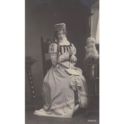 Antique Princess In Castle Fashion Glamour German Postcard