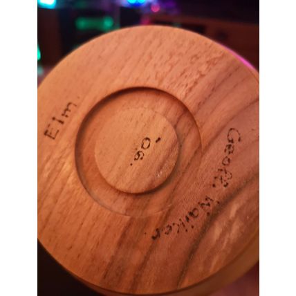 Beautiful Turned Wood Bowl Elm Embroidered Lid - Geoff Walker