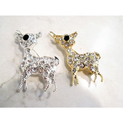 Silver or gold deer shaped crystal hair barrette clip bridal clip bridal