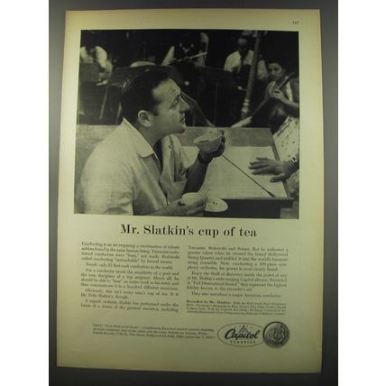1956 Capitol Records Ad - Felix Slatkin - Mr. Slatkin's cup of tea