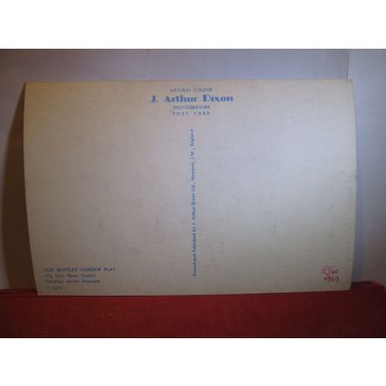 1929 BENTLEY VANDEN PLAS veteran car unused postcard Cheddar motor museum 1969 #