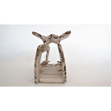 Beige and brown splatter paint rectangle hair claw clip
