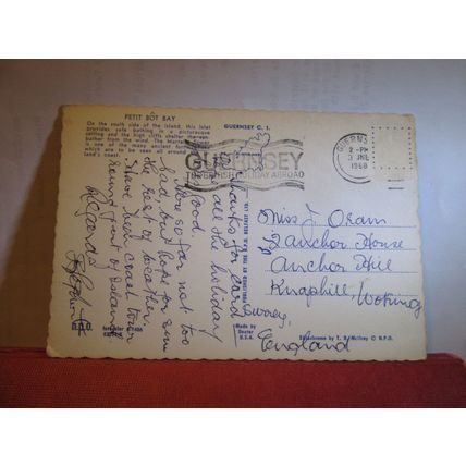 PETIT BOT BAY, GUERNSEY, used vintage postcard .. 1968 pm #