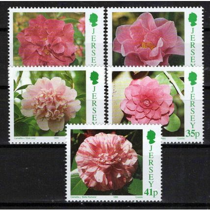 Jersey 703-707 MNH Flowers Plants Camellias ZAYIX 0524S0065