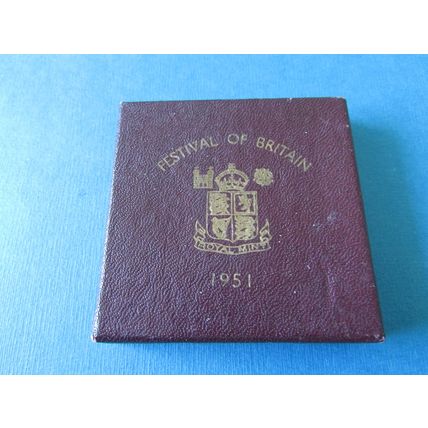1951 GEORGE VI FESTIVAL OF BRITAIN CROWN IN RED BOX.