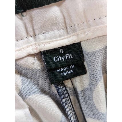 J.Crew Polka Dot Cropped Pants City Fit Size 4 Navy Blue White Cotton Blend