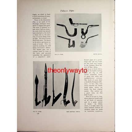 Tobacco Pipes, African (Ashanti + On Reverse), Book Illustration (Print), 1904
